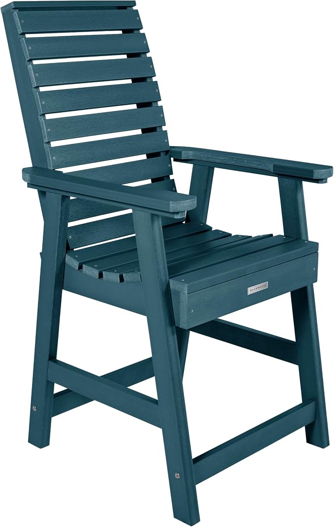 highwood Weatherly 5 Piece Square Counter Height Outdoor Dining Set, Nantucket Blue