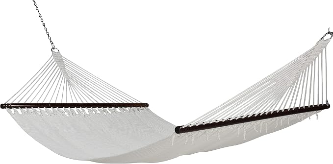 Jumbo Caribbean Hammock - 55 Inch - Soft-Spun Polyester - White
