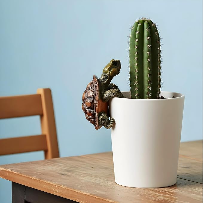 Yolev Turtle Statue Plant Pot Hanger Resin Tortoise Figurine Climbing Turtle Ornament Garden Decor Planter Pots Decorations Turtles Gifts for Yard Garden Ornaments Pot Decoration