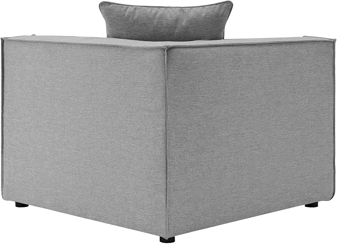 Modway EEI-4379-GRY Saybrook Patio Upholstered 3-Piece Sectional Sofa in Gray