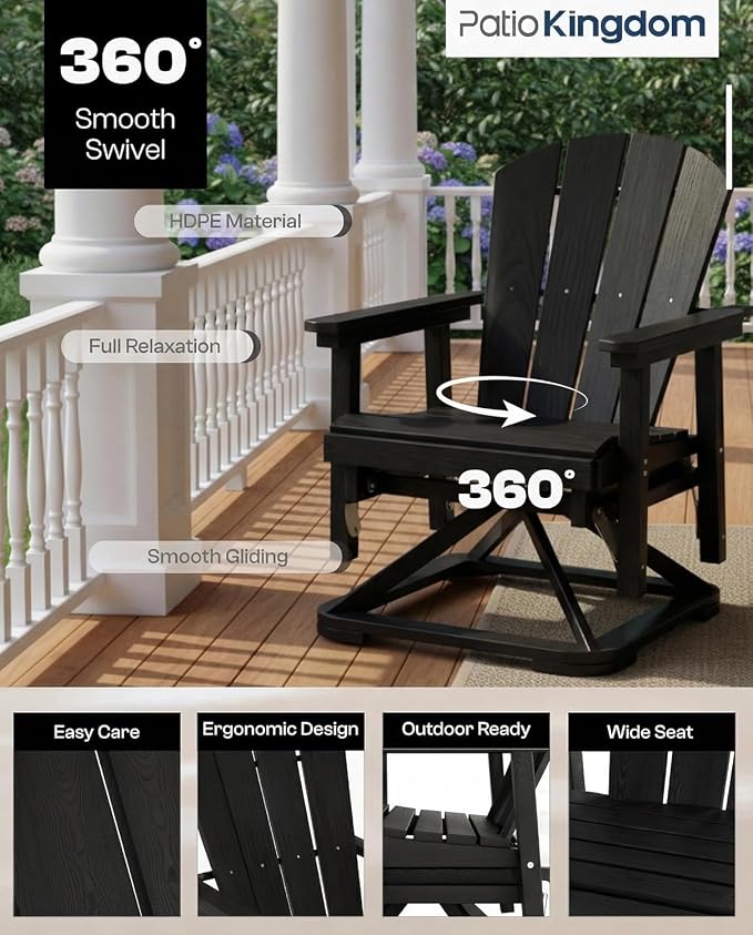 HDPE Outdoor Patio Furniture Set, 11-Piece Sectional Set with 3-Seat Sofa, 4 Armchairs & 4 Tables, All-Weather Couch with Grey Washable Cushions for Porch (Black Frame)