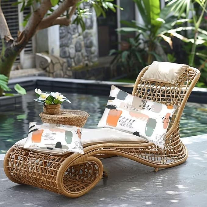 Outdoor Pillows Waterproof Set of 2 Outdoor Pillow Covers 16x24 Inch, Modern Throw Pillows Nordic Pillow Covers, Summer Garden Decorative Pillows Outdoor Pillows for Patio Furniture Home Decor -hs218