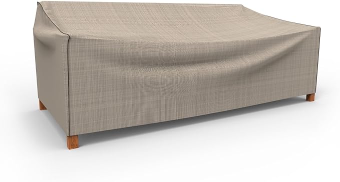 Budge English Garden Patio Sofa Cover, Waterproof & UV-Resistant Outdoor Furniture Cover, Fits Extra Large Sofas up to 88" W x 36" D x 35" H, Tan Tweed