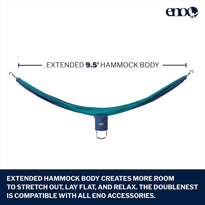 ENO, Eagles Nest Outfitters DoubleNest Lightweight Camping Hammock, 1 to 2 Person, Special Edition Colors, ATC