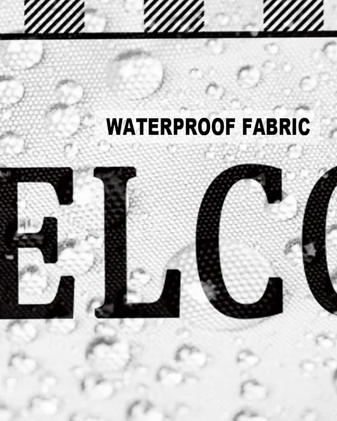 Outdoor Waterproof Pillow Covers for Patio Furniture Black Buffalo Check Plaid Decorative Throw Pillow Cover Welcome Pillowcases Set of 2 Cushion Case for Sofa Couch Chair Home Decor 20x12 inch
