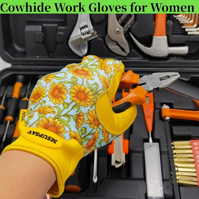 Cute Pattern Gardening Gloves,Thornproof Garden Glove,Gardener Gift | Gardening Gifts for Women,Touchscreen,Tender Thornproof,Cute Pattern,Protection Palm,Machine Washable,Adjustable Cuff