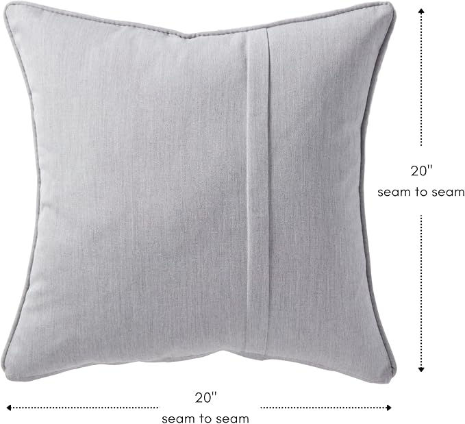 Greendale Home Fashions Sunbrella 20'' Square Outdoor Throw Pillow with Removable Cover (Set of 2), Canvas Granite