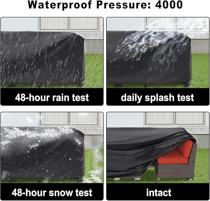 Outdoor Furniture Covers for Patio Furniture, Table Cover 90"L X 60"W X 28"H Patio Covers for Outdoor Furniture 420D Oxford Anti-UV Waterproof, Windproof for Patio, Lawn and Garden
