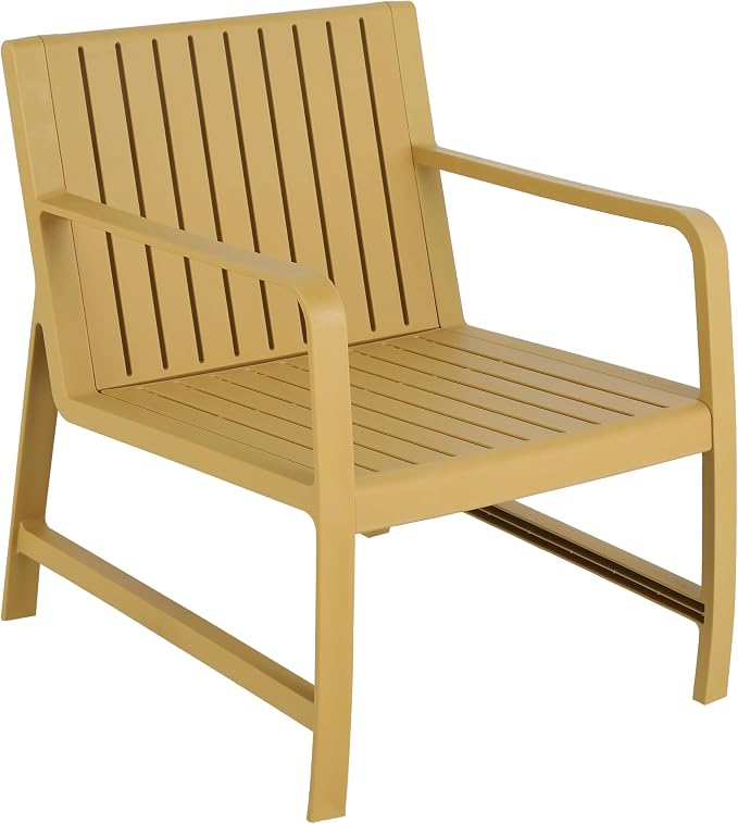 KEIKI 2 PC Outdoor Indoor Chair and Coffee Table PP Furniture Conversation Set Easy Assembly for Patio