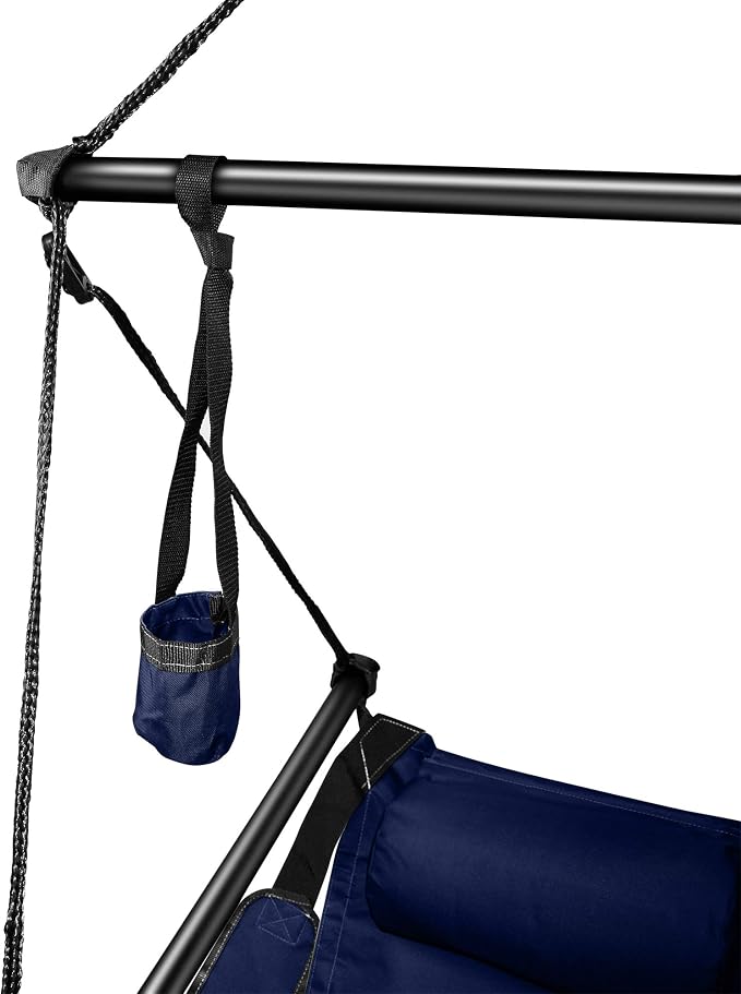 Hanging Hammock Air Chair, Aluminum Dowels, Blue