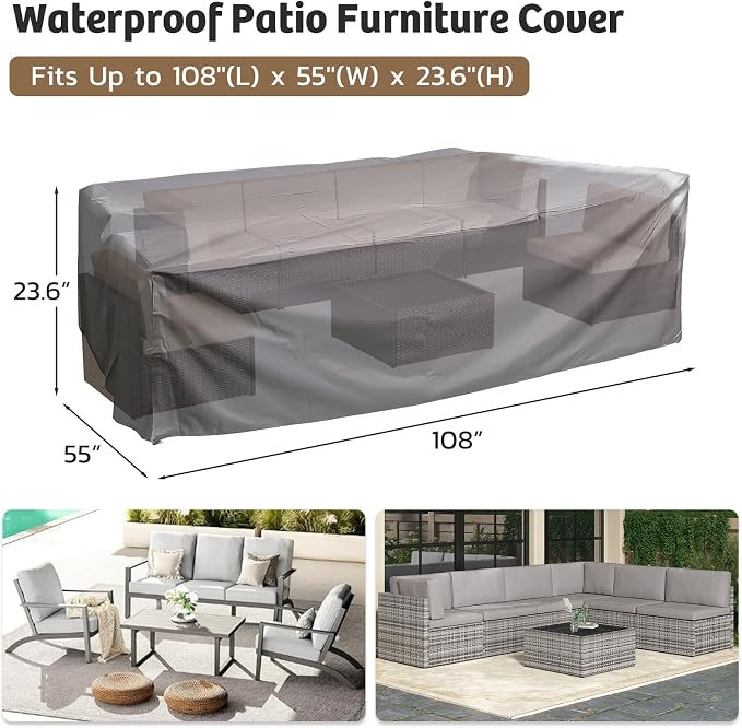 U-MAX Patio Furniture Set with Two Table, 7 PCS Outdoor Furniture for Garden