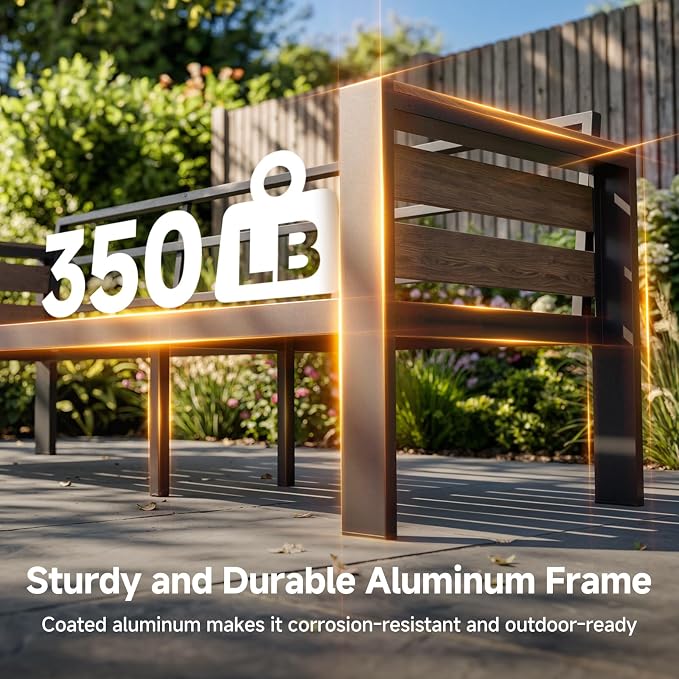 Outdoor Aluminum Patio Furniture Set, 4 Seat 4 Pieces Patio Conversation Sets with 28D Thick Washable Cushions and Coffee Table, Oversized Metal Sectional Sofa Set for Backyard Porch Deck Dalcony