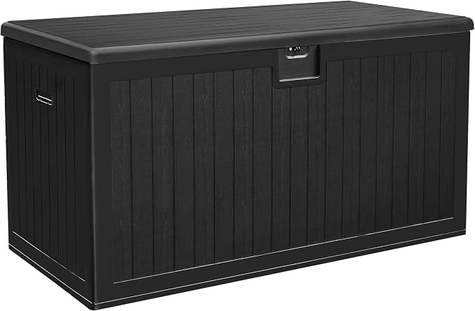YITAHOME 180 Gallon Double-Wall Deck Box with Side Handles, Outdoor Large Storage for Patio Furniture Cushions, Garden Pool Accessories, Water Resistant & Lockable