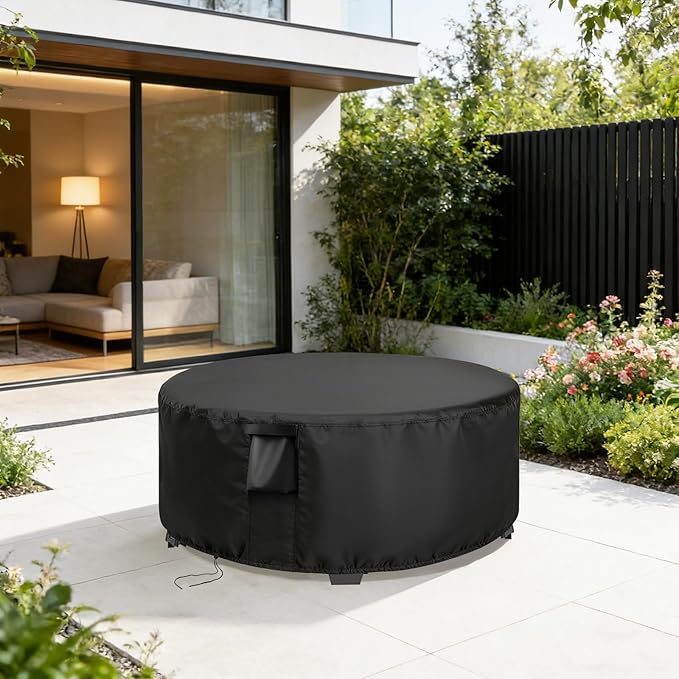 Outdoor Round Table Cover 36 Inch, Waterproof Patio Coffee Table Covers, Patio Small Round Furniture Cover - 36 x 18 Inch