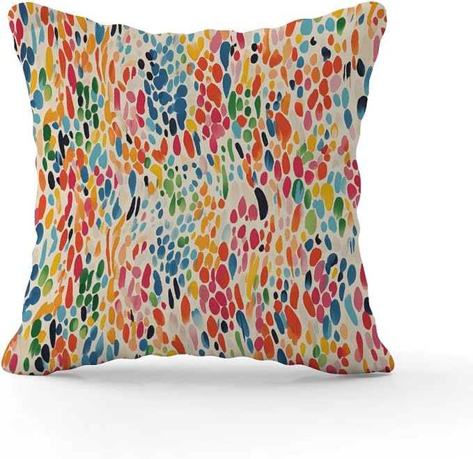 Make It Rain Fiesta Pillow Cover Rainbow Colorful Throw Pillow Cover Modern Square Couch Sofa Cushion Covers for Patio Furniture Garden 22x22 in