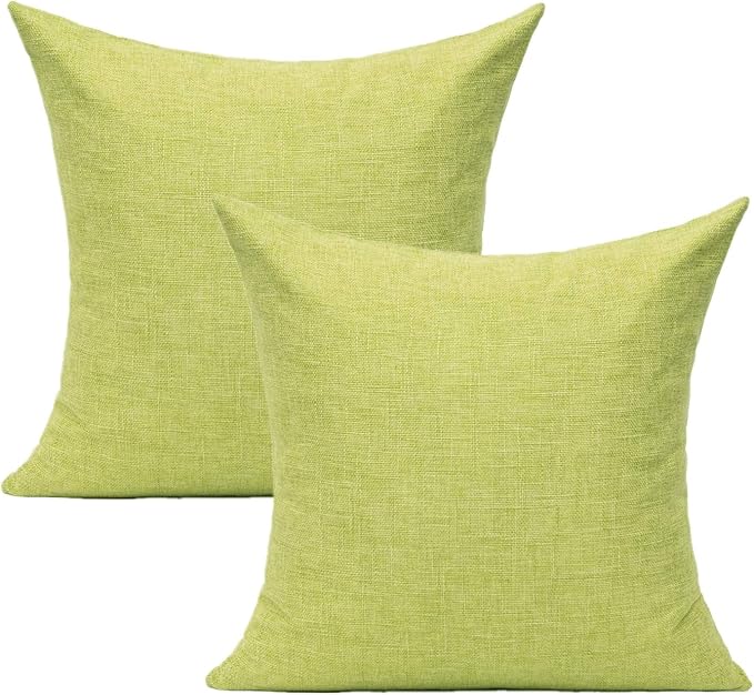 All Smiles Large Green Throw Pillow Covers Solid Set of 2 Patio Pillows for Sofa Bed Couch 26"x26" Aqua Cushion Outdoor Decorations Pillowcase Square