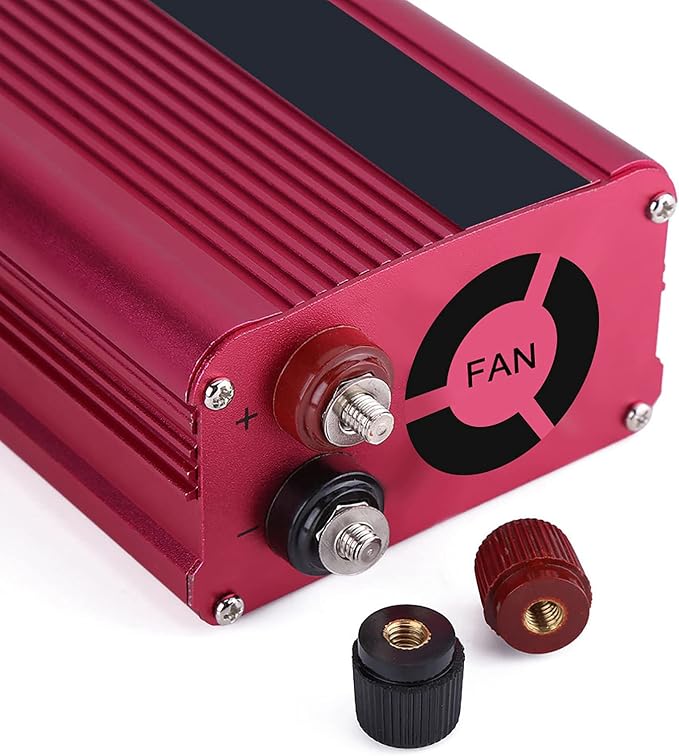 1500 Watt Inverter, Inversor de Corriente 12V DC A 110V, Power Inverter, with 3.1 A USB Port, for in Car Us, Vehicles, Red