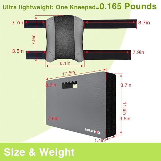Garden Kneeling Pad and Knee Pads for Men Women, Lightweight Waterproof KneePads for Gardening, Anti Slip Leather Foam Padding Knee Protector for Flooring and Carpet Cleaning, House work, Gardening Maintain, Gray