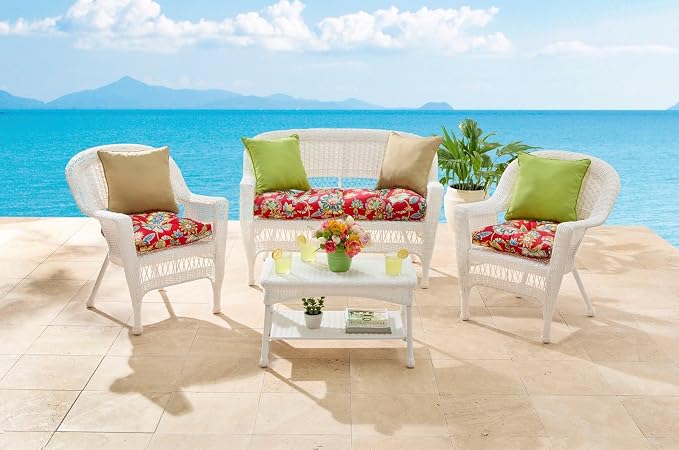 BrylaneHome Bh Outdoor Performance Tufted Wicker Chair Cushion - Cypress Midnight