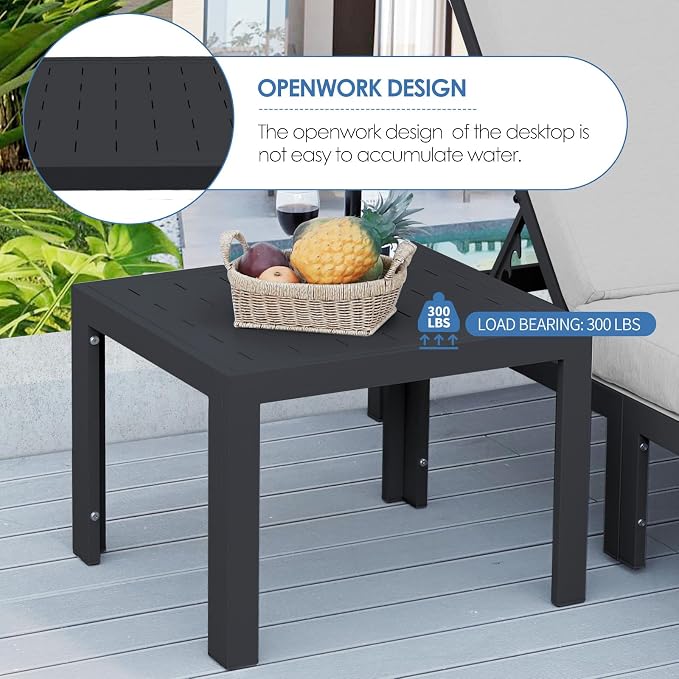 NICESOUL Oversized Modular Aluminum Outdoor Furniture Set, 29" Deep Wide Sectional Seating Set of 10, 500 lbs High Weight Capacity Water Resistant Patio Conversation Set for Garden Deck, Light Gray