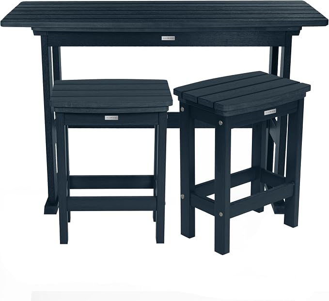 highwood Lehigh 3pc Counter Height Balcony Dining Set, Federal Blue