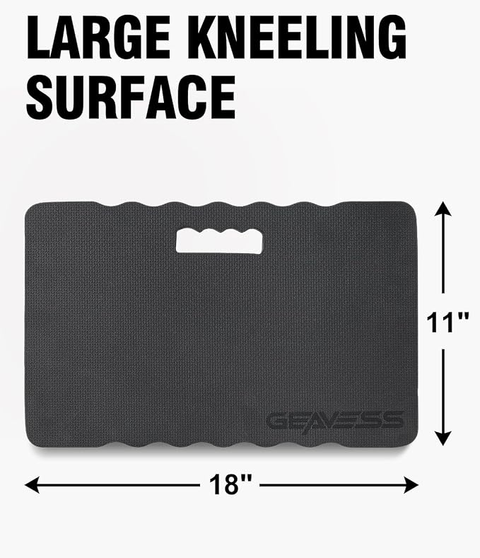 1.5" Extra Thick Kneeling Pad, Foam Knee Pad Cushion, 17.5"x11" | for Gardening, Work, Repairing, Garage, Carry Handle, Durable Supportive, Waterproof, Oil Dirt Resistant, Non-slip