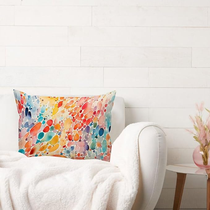 Make It Rain Fiesta Lumbar Pillow Cover Rainbow Colorful Throw Pillow Cover Rustic Modern Decorative Pillow Covers for for Sofa Bedroom Car Indoor Couch 20x26in