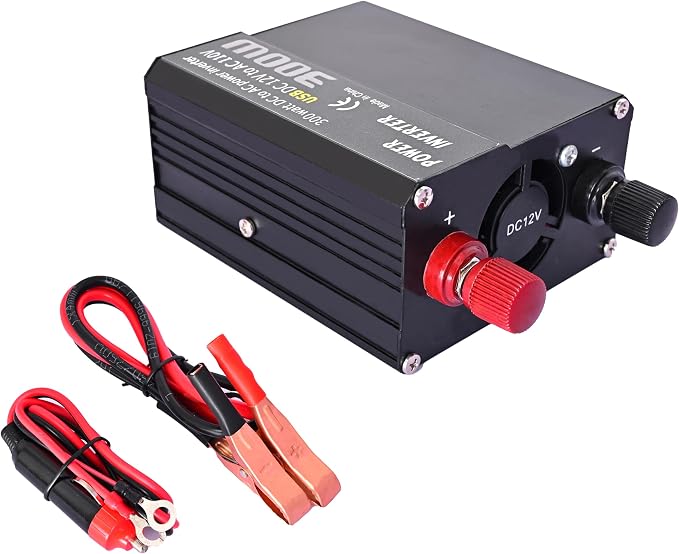 300W Power Inverter DC 12V to 110V AC Car Converter, with 2 AC Outlets& Dual USB Ports, AC Outlet for Laptop/TV, USB for Phone iPad, for Car RV Truck Camping Emergency Road Trips
