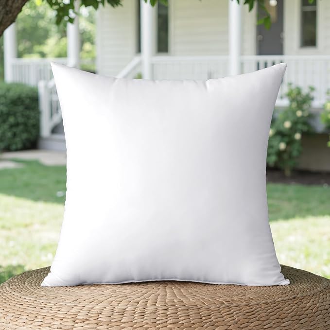 MIULEE 14x14 Inch Outdoor Pillow Insert Throw Pillow Insert | Water-Resistant Premium Outdoor Pillow Stuffer Sham Square for Bed Couch Sofa Patio Furniture Cushion