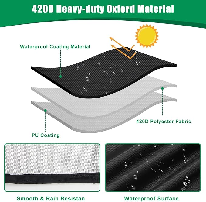 Patio Chair Cover Waterproof, High Back Outdoor Furniture Cover for Stackable Lawn Chair for Protection (28x36x47in)