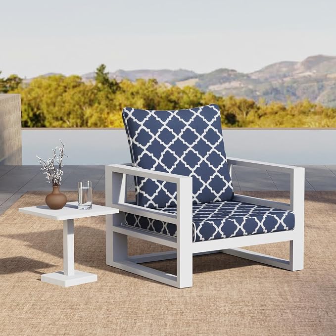2 Pack Outdoor Throw Pillows 26" Patio Sofa Pillow,Blue Diamond | Water-Resistant Outdoor Cushions,Decorative Pillows with Insert for Patio Garden Porch,Blue Diamond
