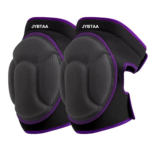 Men/Women Work Knee Pads with Adjustable Straps, Purple S (1 Pair) | Waterproof EVA Soft Foam, Kneepads for Cleaning Floors, Housework, Housekeeping, Weeding, Yard, Garden Work, Kneeling Workers