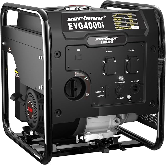 CARTMAN Portable outdoor Generator，4000W ultra-quiet gas engine, EPA Compliant, Eco-Mode Feature, Ultra Lightweight for Backup Home Use & Camping