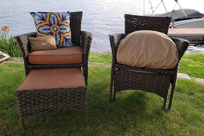 UpBloom - Waterproof Seat Cushion Covers - Quick On/Off for Easy Storage, Lightweight for Outdoor and Washable for Patio Furniture