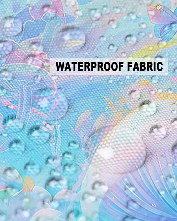 Outdoor Waterproof Throw Pillow Covers 24x24in, Soft Rainbow Colors Cushions for Garden Patio Furniture Chairs Set of 2, Abstract Mushroom Home Decor Couch Sofa Polyester Pillow Cases