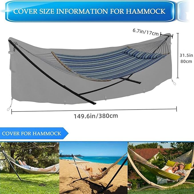 Outdoor Hammock Cover | Heavy Duty UV Protection,Hammock Stand Protective Cover,for Summer Winter Camping Travel Hiking Climbing Park Beach Patio