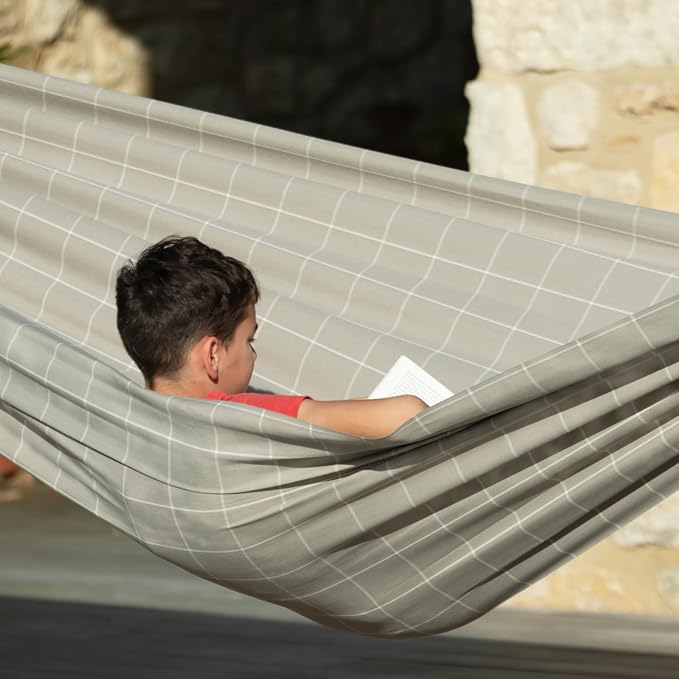 LA SIESTA Brisa Kingsize Outdoor Hammock — Colombian-Made Polypropylene, UV & Weather Resistant, for Backyard & Patio- Almond
