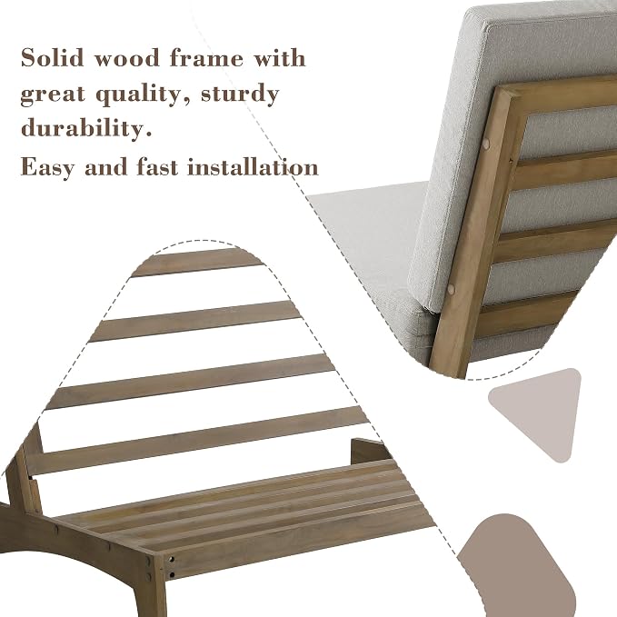 2 Pieces Patio Furniture Sets, All-Weather Outdoor Wood Bistro Set Patio Conversation Chiarsfor Balcony, Backyard