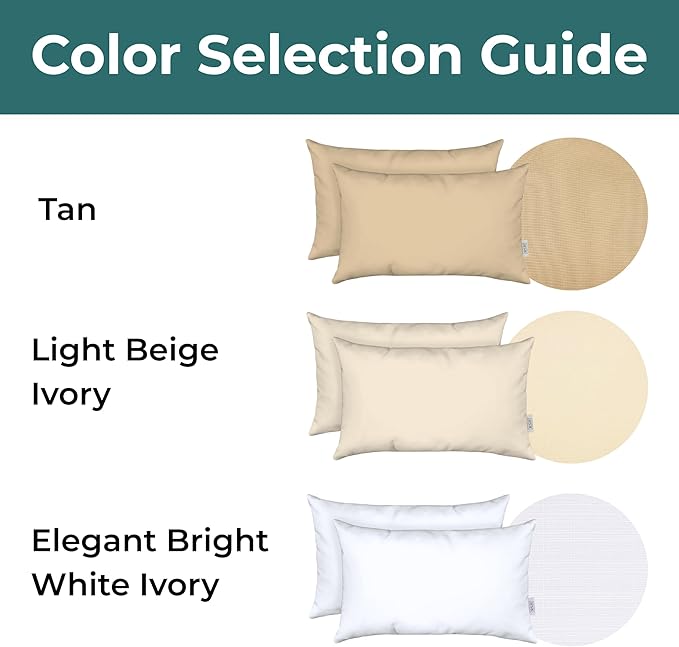 RSH DECOR: Tufted U-Shapes & Lumbars 2 of Each | 19” x 19” & 20" x 12" | Water-Resistant Spun Fabric | Outdoor Wicker Cushions & Support Pillows for Patio Furniture | Goldenrod Tan
