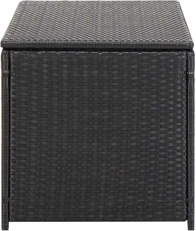 ZEYUAN Patio Storage Box Deck Storage Box Outdoor Storage Cabinet Waterproof Storage Containers Storage Outdoor Poly Rattan 39.3"x19.6"x19.6" Black