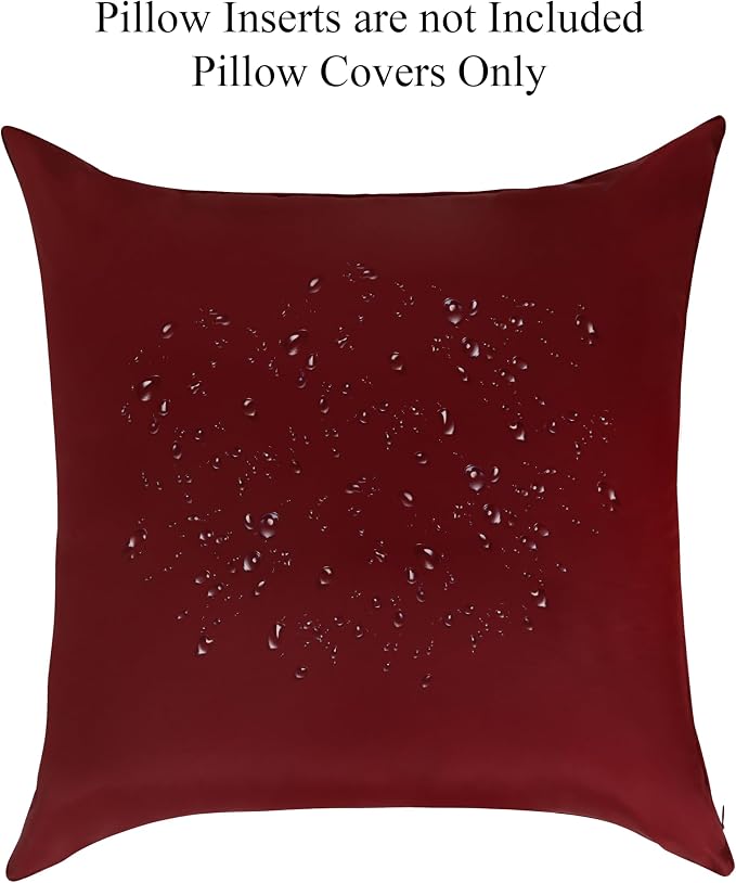 A1 HOME COLLECTIONS A1HC Luxurious Outdoor Waterproof Pillow Covers 22x22 Inches (Pack of 2, Copper Rust), Throw Pillow Covers for Pool Areas, Garden, Sofa, Chairs, Beds, Tent, Patio