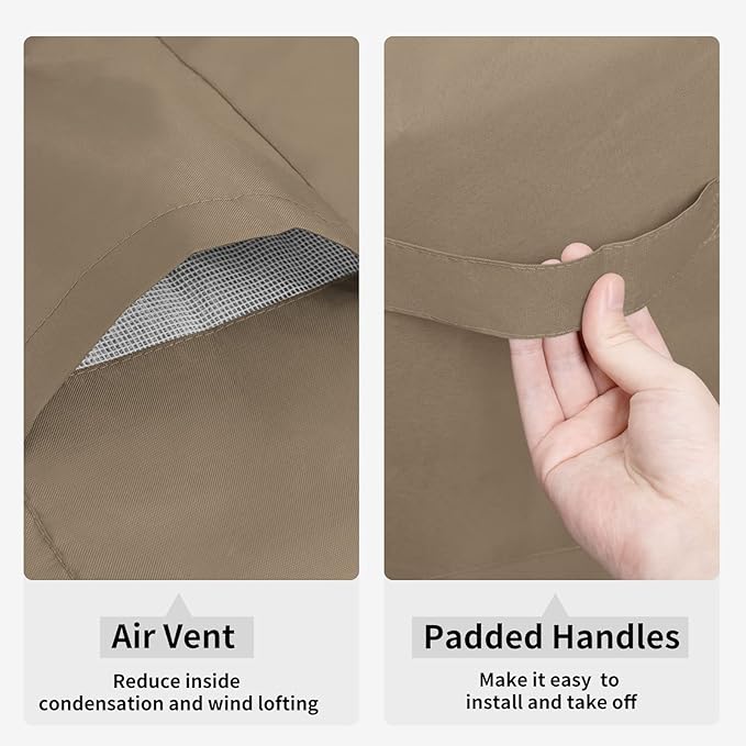 Easy-Going Waterproof Patio Sofa Cover UV Resistant 4 Seater Outdoor Sofa Cover Weatherproof Lawn Patio Furniture Cover with Tape Sealed Seam (104Wx32.5Dx33H inch, Camel)