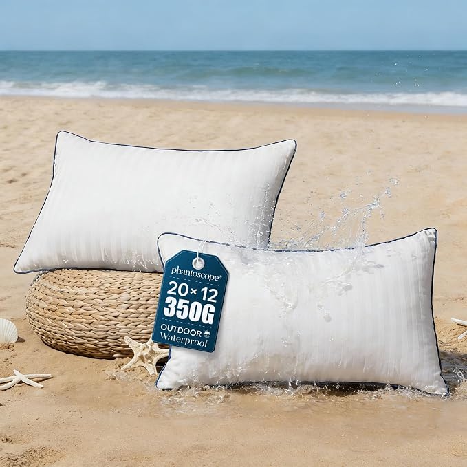 Phantoscope 12x20 Outdoor Lumbar Pillows Outdoor Pillows Waterproof Striped