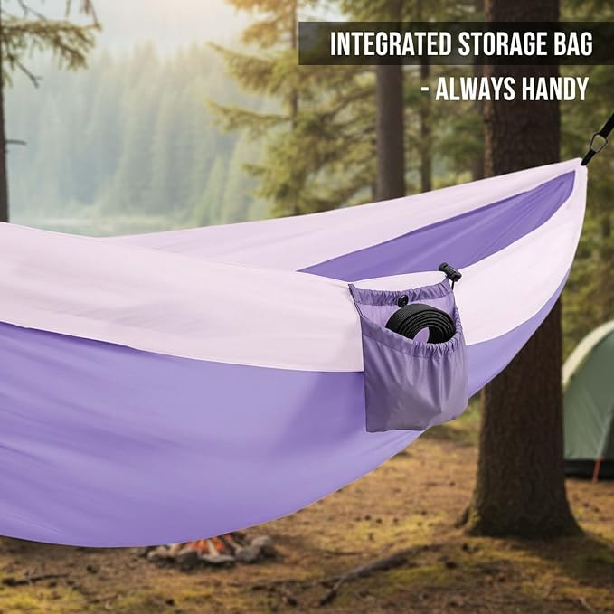 YSUEFIJO Foldable Outdoor Hammock, Travel Hammock for Camping and Relaxing, Hanging Hammock Convenient and Comfortable, Perfect for Garden Or Hiking Trips, Supports 300kg