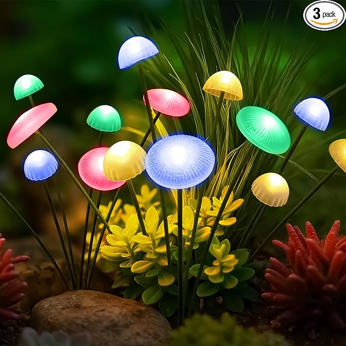 2 Pcs Solar Jellyfish Lights Outdoor Colorful Vision, High Waterproof Solar Garden Lights Decorative for Yard, Patio, Lawn, Pathway & Party Decor