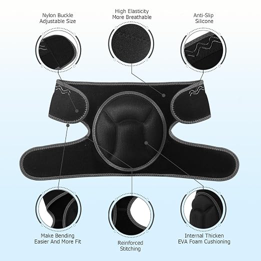 Knee Pads, Thick Sponge Anti-slip, Collision Avoidance Knee Pads, for Gardening Maintain， Running, Mountaineering, House Working (Black, X-Large)