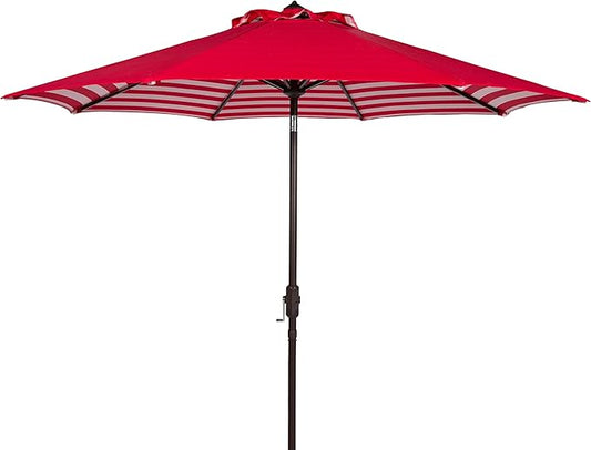 SAFAVIEH Outdoor Athens 11-Foot Round Crank UV Protected Umbrella