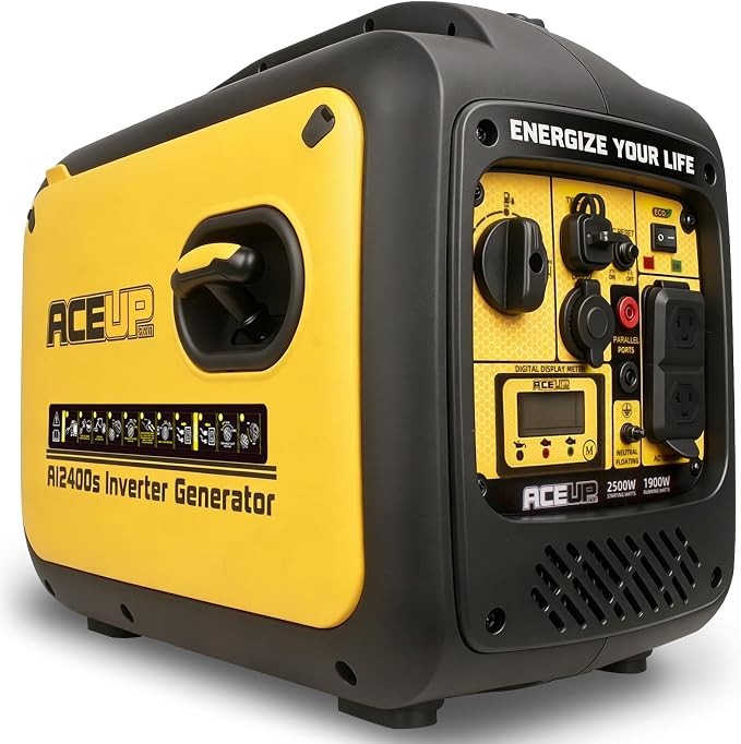 Aceup Energy 2500 Watt Portable Inverter Generator, Super Quiet Gas Powered Generator for Home use, Camping, EPA Compliant
