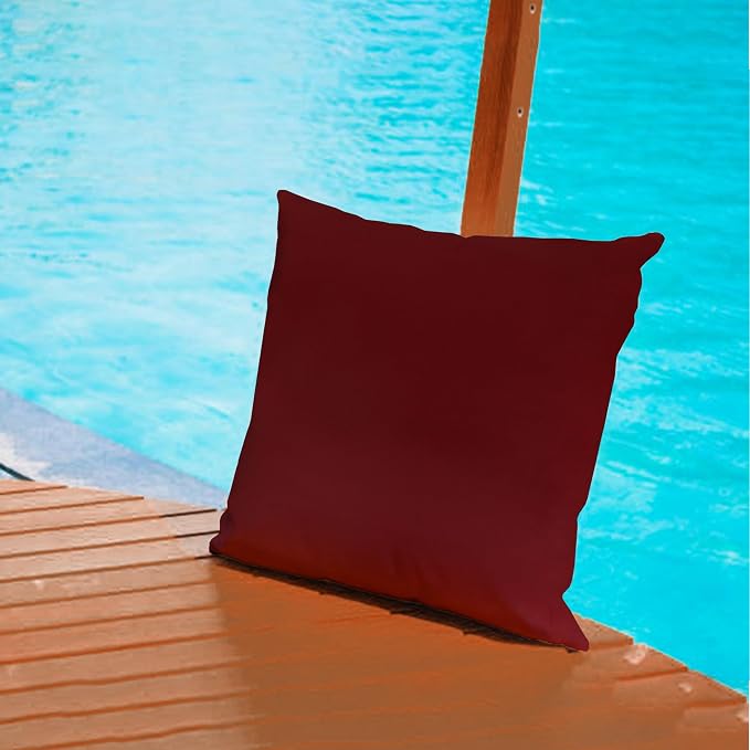 A1 HOME COLLECTIONS A1HC Luxurious Outdoor Waterproof Pillow Covers 22x22 Inches (Pack of 2, Copper Rust), Throw Pillow Covers for Pool Areas, Garden, Sofa, Chairs, Beds, Tent, Patio