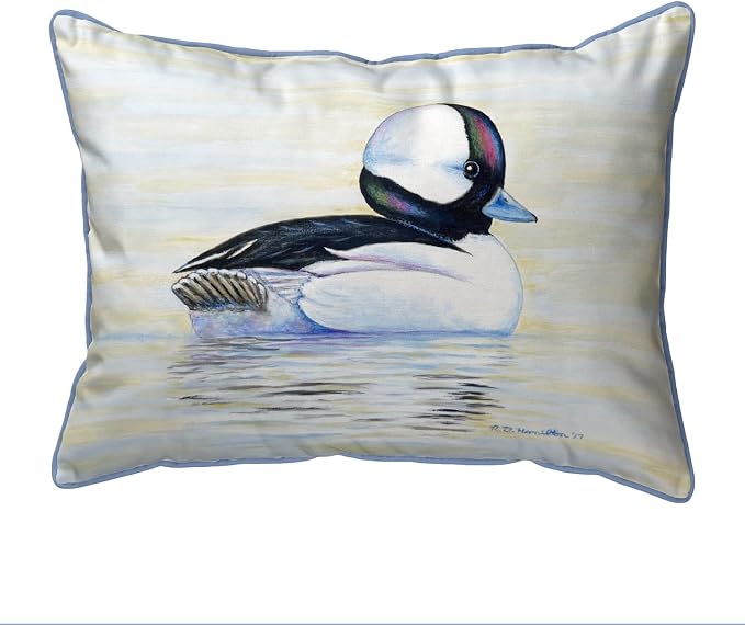 Betsy Drake Bufflehead Duck Indoor/Outdoor Extra Large Pillow 20x24